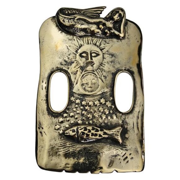 Tabra Jewelry Belt Buckles Antique Bronze Mystical Mermaid Magic Vault BB10 - Picture 1 of 3